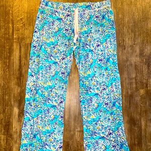 Lilly Pulitzer Knit Ruffle PJ Pant Monkey Sea